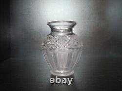 Rase ancien vase cristal taillé diamant Saint ST Louis modèle Trianon 15,3 cm