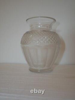 Rase ancien vase cristal taillé diamant Saint ST Louis modèle Trianon 15,3 cm