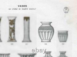 Rase ancien vase cristal taillé diamant Saint ST Louis modèle Trianon 15,3 cm