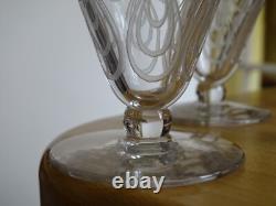 SAINT LOUIS 4 ANCIENS VERRES A VIN BLANC CRISTAL MODELE ASTRID ART DECO 9 cm