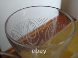 SAINT LOUIS 4 ANCIENS VERRES A VIN BLANC CRISTAL MODELE ASTRID ART DECO 9 cm