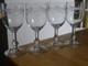 SAINT LOUIS 4 ANCIENS VERRES A VIN ROUGE CRISTAL GRAVURE STYLE EMPIRE ht 13 cm