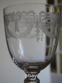 SAINT LOUIS 4 ANCIENS VERRES VIN BLANC APERITIF CRISTAL MOD MILLET ht 12 cm 1920