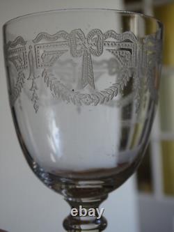 SAINT LOUIS 4 ANCIENS VERRES VIN BLANC APERITIF CRISTAL MOD MILLET ht 12 cm 1920
