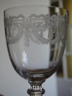 SAINT LOUIS 4 ANCIENS VERRES VIN BLANC APERITIF CRISTAL MOD MILLET ht 12 cm 1920