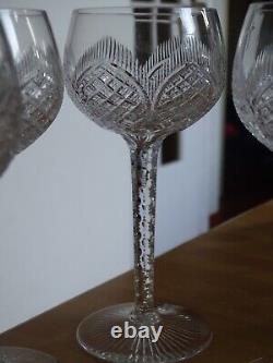 SAINT LOUIS 4 ANCIENS VERRES VIN ROUGE CRISTAL TAILLER MOD TIVOLI 1900 ht 17 cm