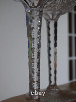 SAINT LOUIS 4 ANCIENS VERRES VIN ROUGE CRISTAL TAILLER MOD TIVOLI 1900 ht 17 cm