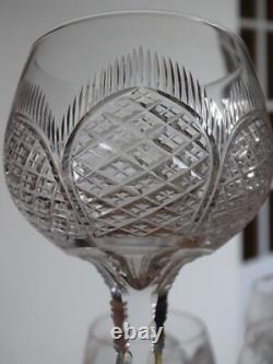 SAINT LOUIS 4 ANCIENS VERRES VIN ROUGE CRISTAL TAILLER MOD TIVOLI 1900 ht 17 cm