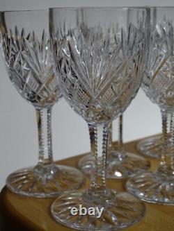 SAINT LOUIS 6 ANCIENS VERRES A APERITIF CRISTAL MODELE GAVARNI ht 12,8 cm