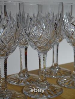 SAINT LOUIS 6 ANCIENS VERRES A APERITIF CRISTAL MODELE GAVARNI ht 12,8 cm