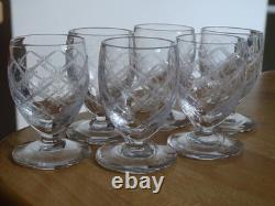 SAINT LOUIS 6 ANCIENS VERRES A LIQUEIR CRISTAL MODELE LIGIER n°206 ht 5,5 cm