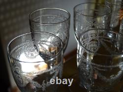 SAINT LOUIS 6 ANCIENS VERRES A LIQUEUR CRISTAL GRAVURE SAPHO 3219 ht 10,5 cm