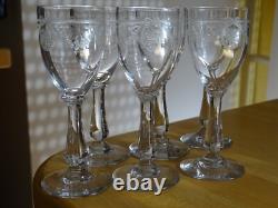 SAINT LOUIS 6 ANCIENS VERRES A LIQUEUR CRISTAL GRAVURE SAPHO 3219 ht 10,5 cm