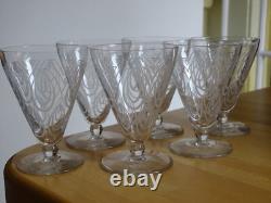 SAINT LOUIS 6 ANCIENS VERRES A VIN EN CRISTAL MODELE ASTRID ART DECO ht 9,8 cm