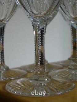 SAINT LOUIS 6 ANCIENS VERRES A VIN ROUGE CRISTAL MODELE GAVARNI 1930 ht 14,5 cm