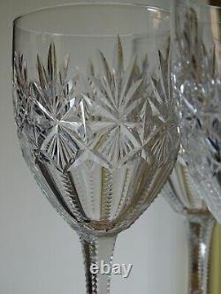 SAINT LOUIS 6 ANCIENS VERRES A VIN ROUGE CRISTAL MODELE GAVARNI 1930 ht 14,5 cm