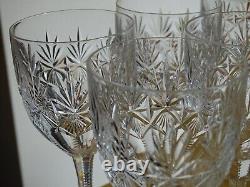 SAINT LOUIS 6 ANCIENS VERRES A VIN ROUGE CRISTAL MODELE GAVARNI 1930 ht 14,5 cm