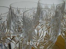 SAINT LOUIS 6 ANCIENS VERRES A VIN ROUGE CRISTAL MODELE GAVARNI 1930 ht 14,5 cm