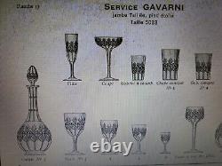 SAINT LOUIS 6 ANCIENS VERRES A VIN ROUGE CRISTAL MODELE GAVARNI 1930 ht 14,5 cm