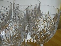 SAINT LOUIS 6 ANCIENS VERRES A VIN ROUGE CRISTAL MODELE GAVARNI 1930 ht 14,5 cm