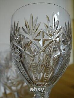 SAINT LOUIS 6 ANCIENS VERRES A VIN ROUGE CRISTAL MODELE GAVARNI 1930 ht 14,5 cm
