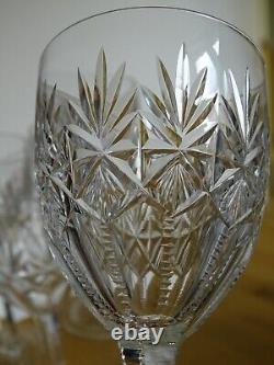 SAINT LOUIS 6 ANCIENS VERRES A VIN ROUGE CRISTAL MODELE GAVARNI 1930 ht 14,5 cm