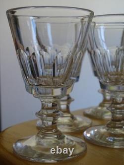 SAINT LOUIS 6 ANCIENS VERRES A VIN ROUGE CRISTAL TAILLER CATON ht 11,3 cm 19 EME