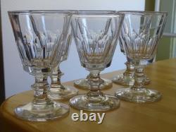 SAINT LOUIS 6 ANCIENS VERRES A VIN ROUGE CRISTAL TAILLER CATON ht 11,3 cm 19 EME