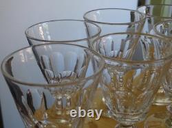 SAINT LOUIS 6 ANCIENS VERRES A VIN ROUGE CRISTAL TAILLER CATON ht 11,3 cm 19 EME