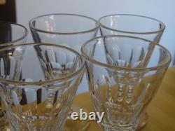 SAINT LOUIS 6 ANCIENS VERRES A VIN ROUGE CRISTAL TAILLER CATON ht 11,3 cm 19 EME