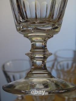 SAINT LOUIS 6 ANCIENS VERRES A VIN ROUGE CRISTAL TAILLER CATON ht 11,3 cm 19 EME
