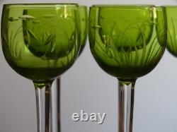 SAINT LOUIS 6 ANCIENS VERRES LIQUEUR CRISTAL GRAVER TALMA DOUBLER COLORER 10,5 c