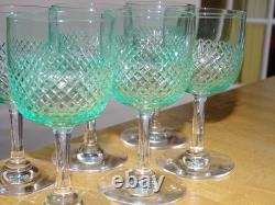 SAINT LOUIS 6 ANCIENS VERRES PORTO APERITIF CRISTAL TAILLER OURALINE ht 10,8 cm