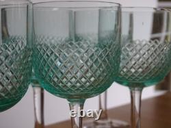 SAINT LOUIS 6 ANCIENS VERRES PORTO APERITIF CRISTAL TAILLER OURALINE ht 10,8 cm