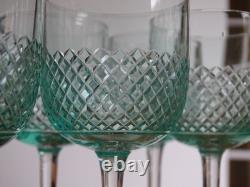 SAINT LOUIS 6 ANCIENS VERRES PORTO APERITIF CRISTAL TAILLER OURALINE ht 10,8 cm