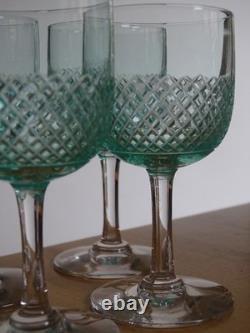 SAINT LOUIS 6 ANCIENS VERRES PORTO APERITIF CRISTAL TAILLER OURALINE ht 10,8 cm