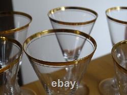 SAINT LOUIS 7 ANCIENS VERRES A APERITIF CRISTAL GOLD DORURE 1920 ht 11,8 cm