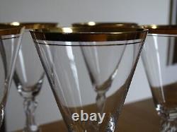 SAINT LOUIS 7 ANCIENS VERRES A APERITIF CRISTAL GOLD DORURE 1920 ht 11,8 cm