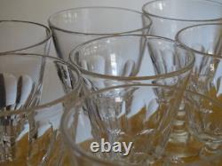 SAINT LOUIS 7 ANCIENS VERRES A VIN CRISTAL TAILLER CATON ht 11,5 cm 19 EME