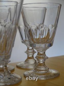 SAINT LOUIS 7 ANCIENS VERRES A VIN CRISTAL TAILLER CATON ht 11,5 cm 19 EME