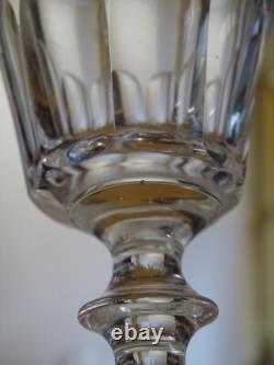SAINT LOUIS 7 ANCIENS VERRES A VIN CRISTAL TAILLER CATON ht 11,5 cm 19 EME