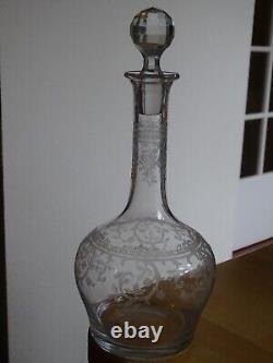SAINT LOUIS ANCIENNE CARAFE A EAU VIN CRISTAL GRAVURE METZ ART NOUVEAU 108 cls