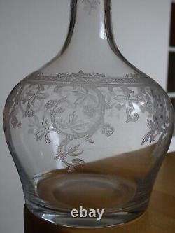 SAINT LOUIS ANCIENNE CARAFE A EAU VIN CRISTAL GRAVURE METZ ART NOUVEAU 108 cls