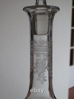 SAINT LOUIS ANCIENNE CARAFE A EAU VIN CRISTAL GRAVURE METZ ART NOUVEAU 108 cls