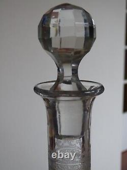 SAINT LOUIS ANCIENNE CARAFE A EAU VIN CRISTAL GRAVURE METZ ART NOUVEAU 108 cls