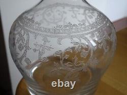 SAINT LOUIS ANCIENNE CARAFE A EAU VIN CRISTAL GRAVURE METZ ART NOUVEAU 108 cls
