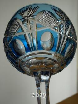 SAINT LOUIS ANCIEN VERRE VIN ROEMER CRISTAL COLORER BLEU PETROLE NIEPCE 18,5 cm