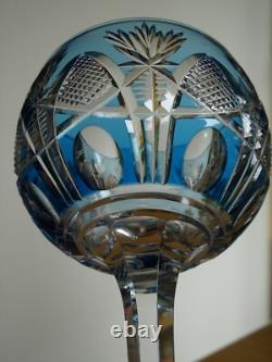 SAINT LOUIS ANCIEN VERRE VIN ROEMER CRISTAL COLORER BLEU PETROLE NIEPCE 18,5 cm