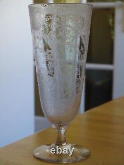 SAINT LOUIS BACCARAT ANCIEN BEAU VERRE BIERE CRISTAL GRAVURE A l'ACIDE ht 17 cm
