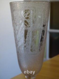 SAINT LOUIS BACCARAT ANCIEN BEAU VERRE BIERE CRISTAL GRAVURE A l'ACIDE ht 17 cm